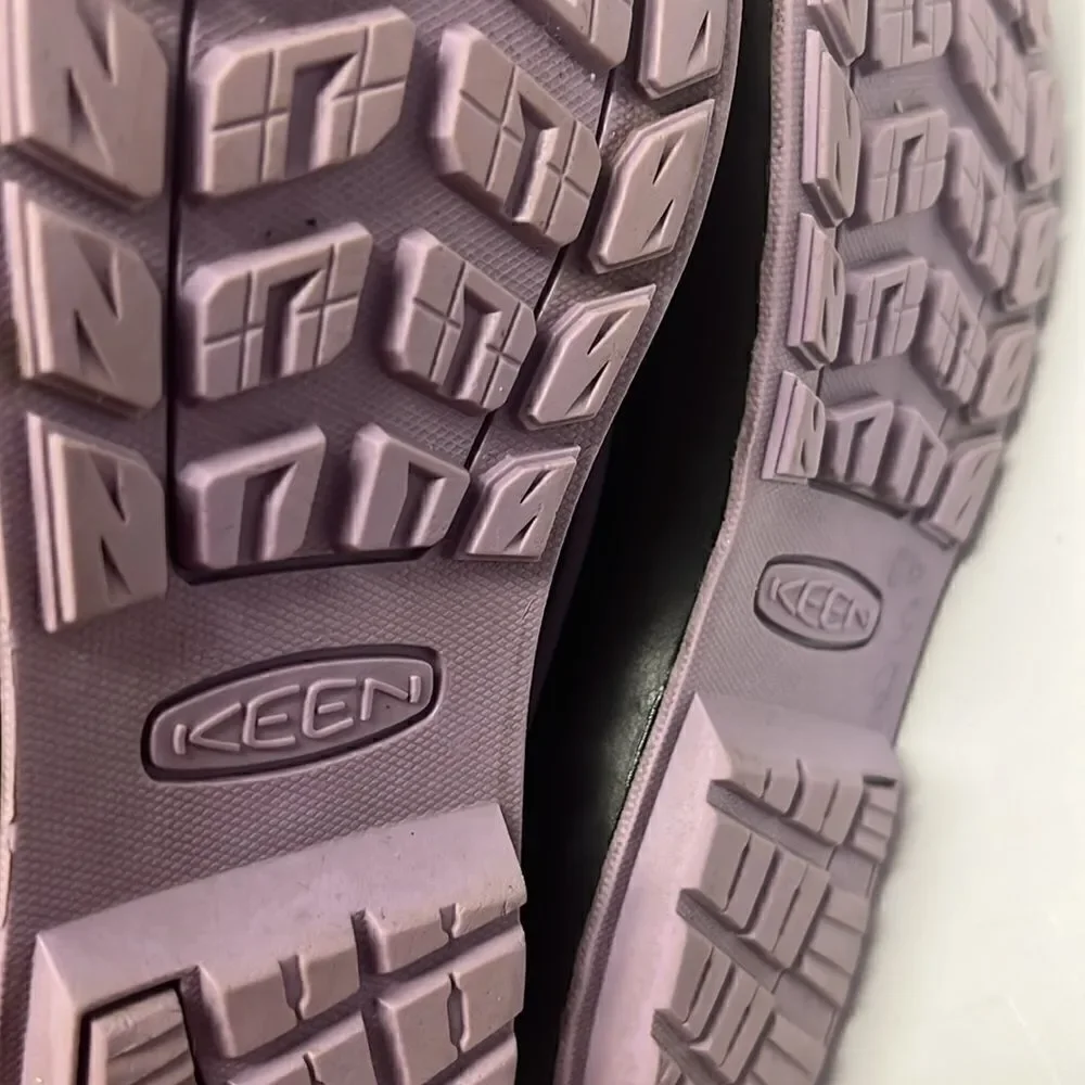 Keen Girl’s Waterproof Rubber Sherpa Lined Heather Purple Lace Up Boots Size 3